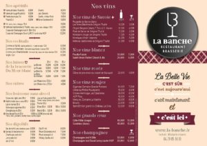 Menu du Restaurant La Banche à Chambéry